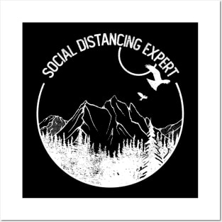 SOCIAL DISTANCING EXPERT HIKING MOUNTAINS Posters and Art